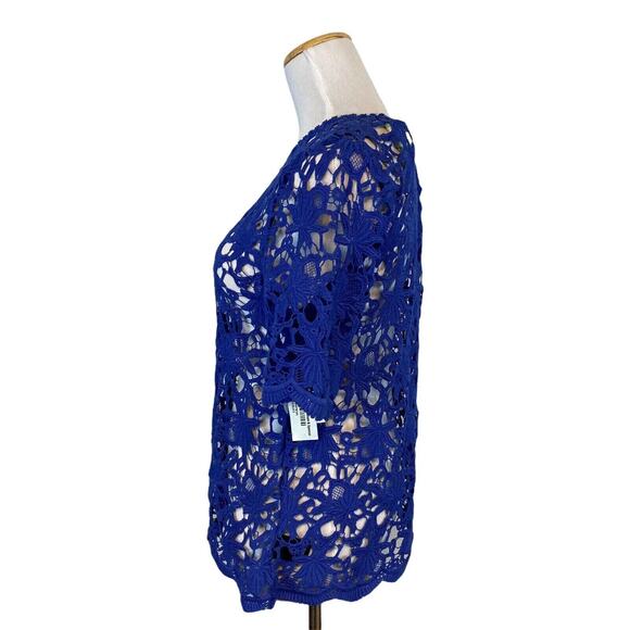 Velvet by Graham & Spencer NWT Small Top Women "Kaylee" Crochet Overlet (5) - Picture 6 of 8